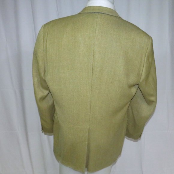 Gieves & Hawkes Claridge Silk Blend Barley Herringbone Two Button Sport Coat 42R - Picture 8 of 11
